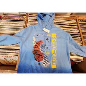 NBA Golden State Warriors Ombre Hoodie Blue Dip Dye Basketball Graphic